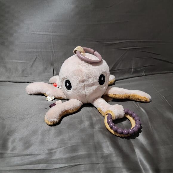 Done By Deer Octopus Activity Toy Plush Pink Powder Baby Teether Crinkle Sensory - Picture 1 of 7